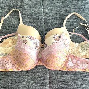 Floral Bras x3 all size 36B